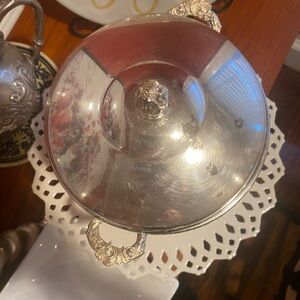 Lancaster Silver plated VINTAGE Ice Bucket w/PYREX LINER.